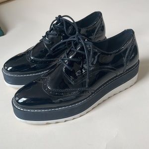 ZARA Black Patent Leather Platform Oxford Women’s Size 41 / 10